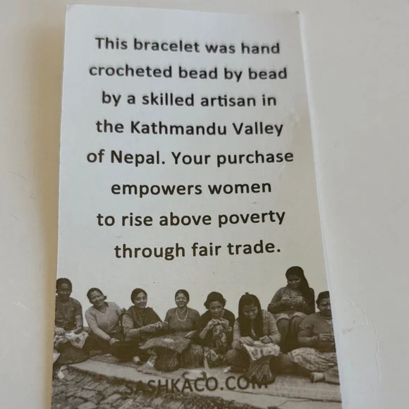 Sashka Beaded Bracelets Hand Crocheted 3 Piece Set - Picture 2 of 2